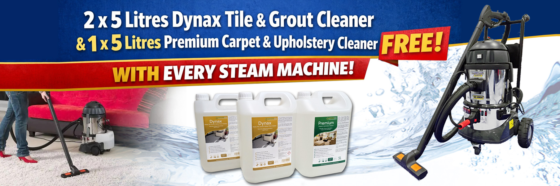 Free chemicals with every steam cleaning machine purchased