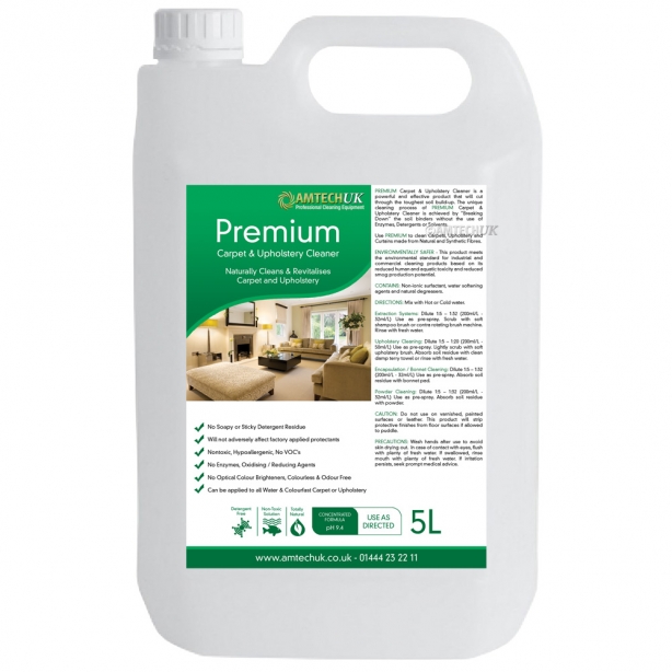 Premium soap free carpet and upholstery cleaner